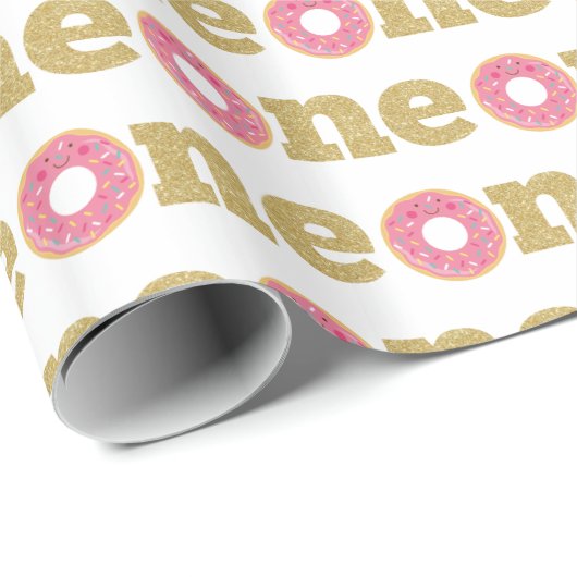 Donut 1st Verjaardag Verpakking papier (Rol Hoek)