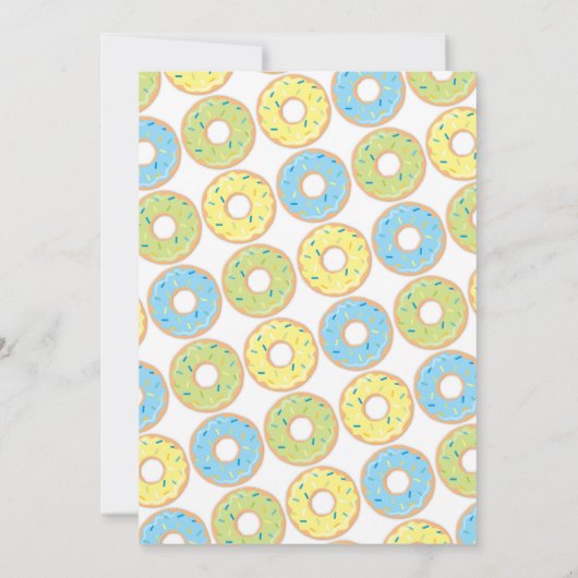 Donut 2e Verjaardag Uitnodiging Jongen strooit (Achterkant)