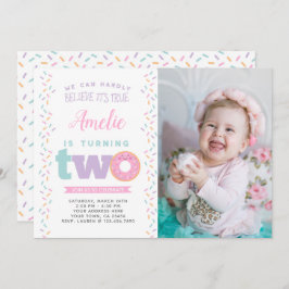 Donut 2e verjaardag uitnodiging met foto