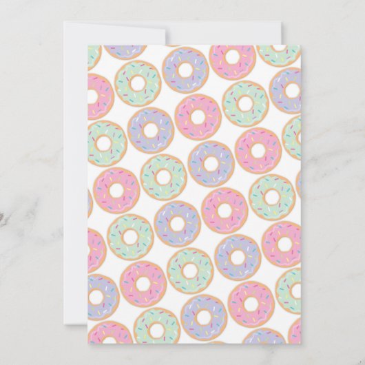 Donut 2e Verjaardag Uitnodiging roze strooisel (Achterkant)