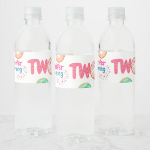 Donut 2e verjaardag Water Fles Etiket