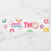 Donut 2e verjaardag Water Fles Etiket (Enkel label)