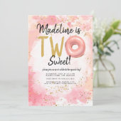 Donut 2e verjaardagsuitnodiging kaart (Staand voorkant)