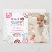 Donut 3e verjaardag Donut drie is lief foto Kaart (Voorkant)