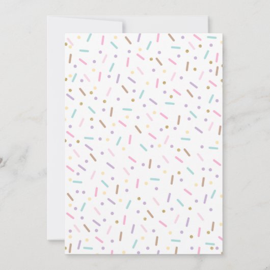 Donut 3e verjaardag Uitnodigen Donut Three is Swee Kaart (Achterkant)