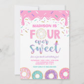 Donut 4th Birthday Noite Donut Four Ever Sweet Kaart (Voorkant)