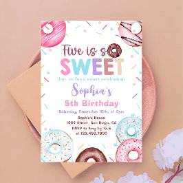 Donut 5h verjaardagsfeestje Donut Five is zoet Kaart
