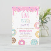 Donut 5th Birthday Party Five is zo lief Kaart (Staand voorkant)