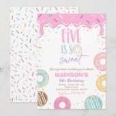 Donut 5th Birthday Party Five is zo lief Kaart (Voorkant / Achterkant)