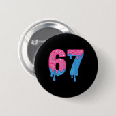 Donut 67 Meme Fun Six Seven Sprinkles Design  Ronde Button 5,7 Cm (Voorkant /achterkant)