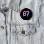 Donut 67 Meme Fun Six Seven Sprinkles Design  Ronde Button 5,7 Cm (In situ)