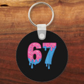 Donut 67 Meme Leuk Six Seven Spikkels Ontwerp  Sleutelhanger (Voorkant)