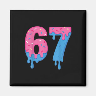 Donut 67 Meme Pret Six Seven Spikkels Ontwerp Magneet