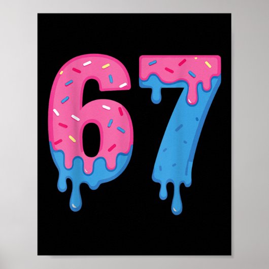 Donut 67 Meme Pret Six Seven Strooidecoratie Ontwe Poster (Voorkant)