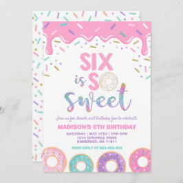 Donut 6e Verjaardag Nodig Donut Six is Sweet Kaart