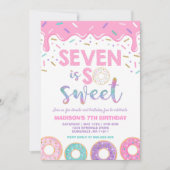 Donut 7e Verjaardag Uitnodigen Donut Seven is Swee Kaart (Voorkant)