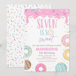 Donut 7th Birthday party Seven is zo lief Kaart