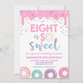 Donut 8th Birthday nodigt donut acht uit is zoet Kaart (Voorkant)