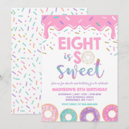 Donut 8th Birthday nodigt donut acht uit is zoet Kaart