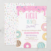 Donut 8th Birthday party acht is zo mooi Kaart (Voorkant / Achterkant)