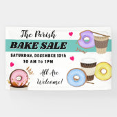Donut and Coffee Bake Sale Spandoek (Horizontaal)
