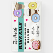 Donut and Coffee Bake Sale Spandoek (Verticaal)