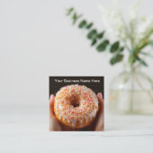 Donut And Coffee Shop Business Cards Vierkante Visitekaartje (Staand voorkant)