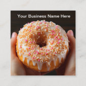 Donut And Coffee Shop Business Cards Vierkante Visitekaartje (Voorkant)