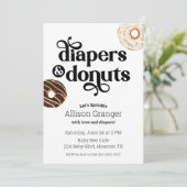 Donut and Diapers Baby Sprinkle Invitation Kaart (Staand voorkant)