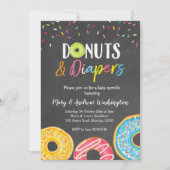 Donut and Diapers Chalkboard Baby Sprinkle Kaart (Voorkant)
