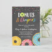 Donut and Diapers Chalkboard Baby Sprinkle Kaart (Staand voorkant)