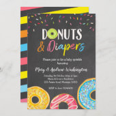 Donut and Diapers Chalkboard Baby Sprinkle Kaart (Voorkant / Achterkant)