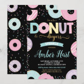 Donut and Diapers Sprinkle Baby shower Girl Kaart (Voorkant / Achterkant)