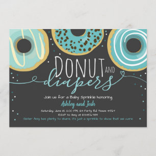 Donut and Diapers Sprinkle Boy Coed Baby shower Kaart