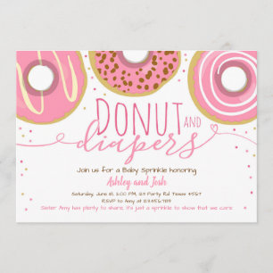 Donut and Diapers Sprinkle Coed Shower Baby shower Kaart