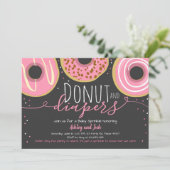 Donut and Diapers Sprinkle Girl Coed Baby shower Kaart (Staand voorkant)