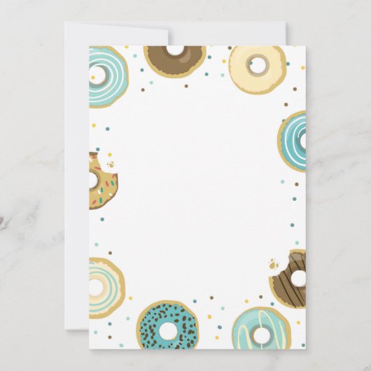 Donut and Diapers Sprinkle nodigen Boy Coed douche Kaart (Achterkant)