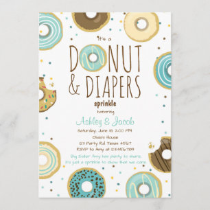 Donut and Diapers Sprinkle nodigen Boy Coed douche Kaart