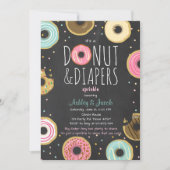 Donut and Diapers Sprinkle-uitnodiging Code douche Kaart (Voorkant)