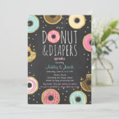 Donut and Diapers Sprinkle-uitnodiging Code douche Kaart (Staand voorkant)