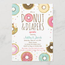Donut and Diapers Sprinkle-uitnodiging Code douche