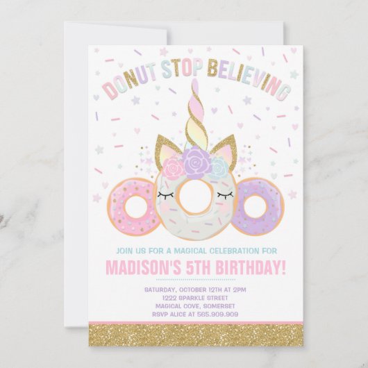 Donut and Unicorn nodiging niet meer te geloven Kaart (Voorkant)