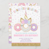 Donut and Unicorn nodiging niet meer te geloven Kaart (Voorkant / Achterkant)