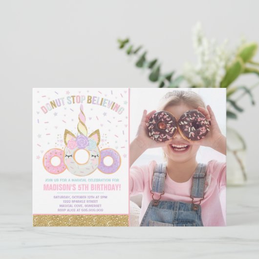 Donut and Unicorn nodiging niet meer te geloven Kaart (Staand voorkant)