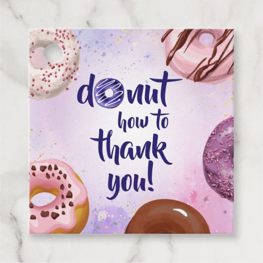 Donut Aquarel Dank Je Bedankjes Labels (Voorkant)