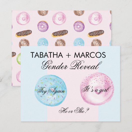 Donut Baby Geslacht onthullen kaarten voor DIY-kra (Voorkant / Achterkant)