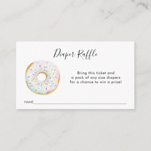 Donut Baby Luier Raffle Ticket Informatiekaartje (Voorkant)