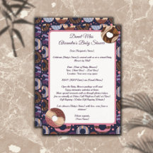 Donut Baby Meisje Paarse Douche per Mail