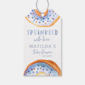 Donut baby shower Blauw Dank u Modern Cadeaulabel (Voorkant)