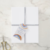 Donut baby shower Blauw Dank u Modern Cadeaulabel (Met Touw)